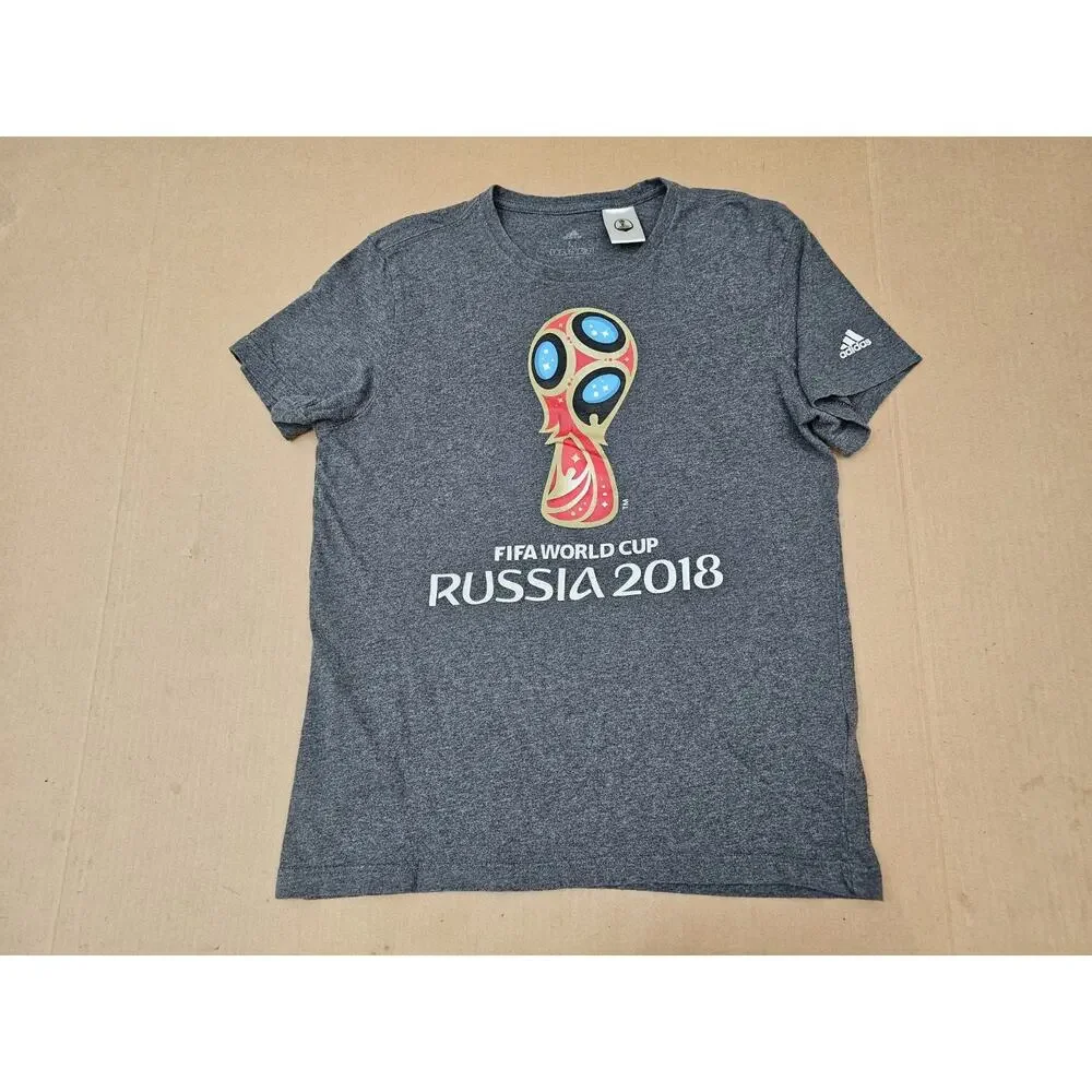 Adidas FIFA World Cup Russia 2018 Adult Mediun Gray Tee T Shirt
